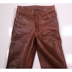 Aero Brown Genuine Steerhide Leather Pants Men's 29x32